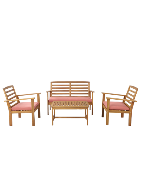 LOMA terracotta color acacia wood 4-seater garden set