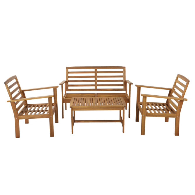 LOMA terracotta color acacia wood 4-seater garden set LOMA terracotta color acacia wood 4-seater garden set