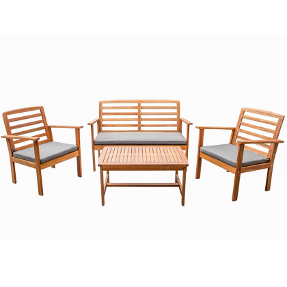 LOMA gray color acacia wood 4-seater garden set