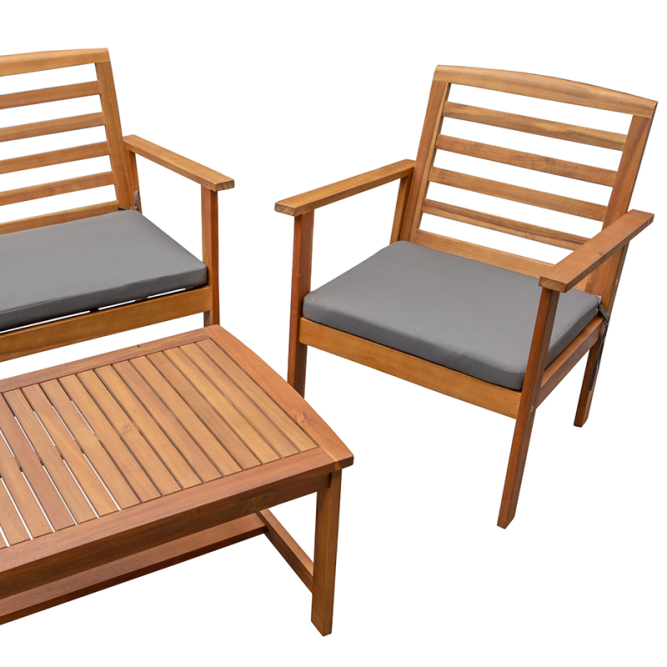 LOMA gray color acacia wood 4-seater garden set LOMA gray color acacia wood 4-seater garden set