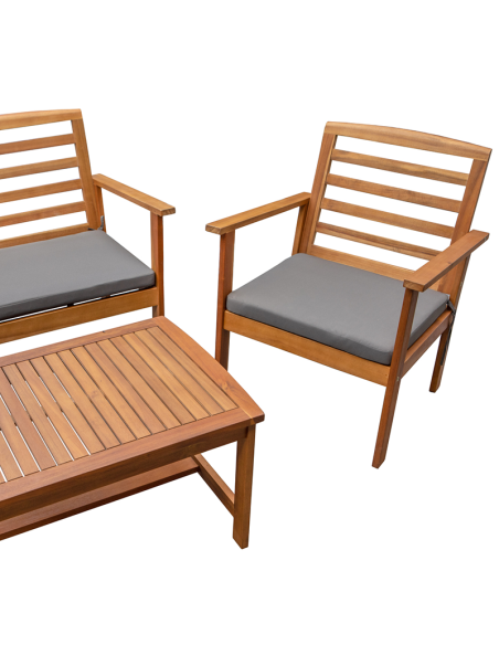 LOMA gray color acacia wood 4-seater garden set