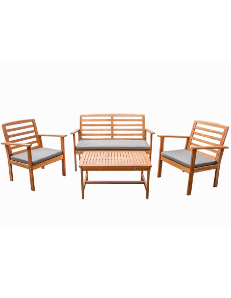 LOMA gray color acacia wood 4-seater garden set