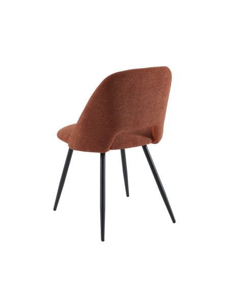 Set of 2 ELISABETH chairs bordeaux fabric black metal legs