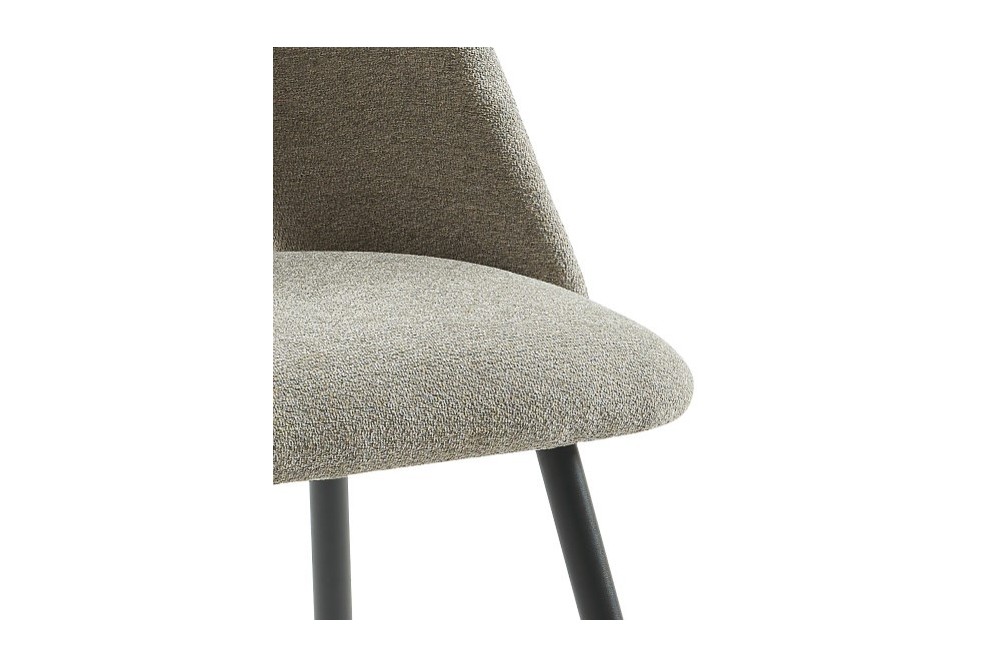 Set of 2 ELISABETH chairs gray fabric black metal legs Set of 2 ELISABETH chairs gray fabric black metal legs