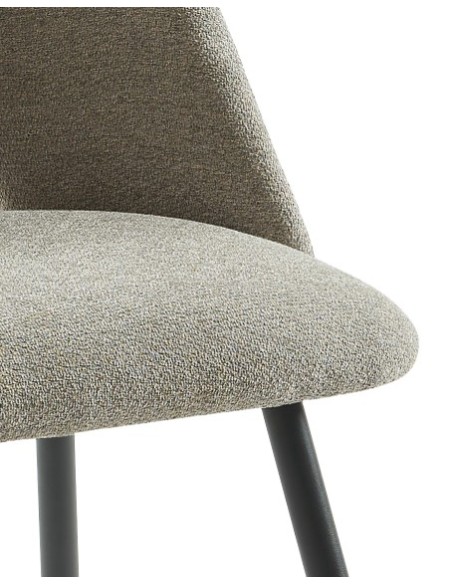 Set of 2 ELISABETH chairs gray fabric black metal legs