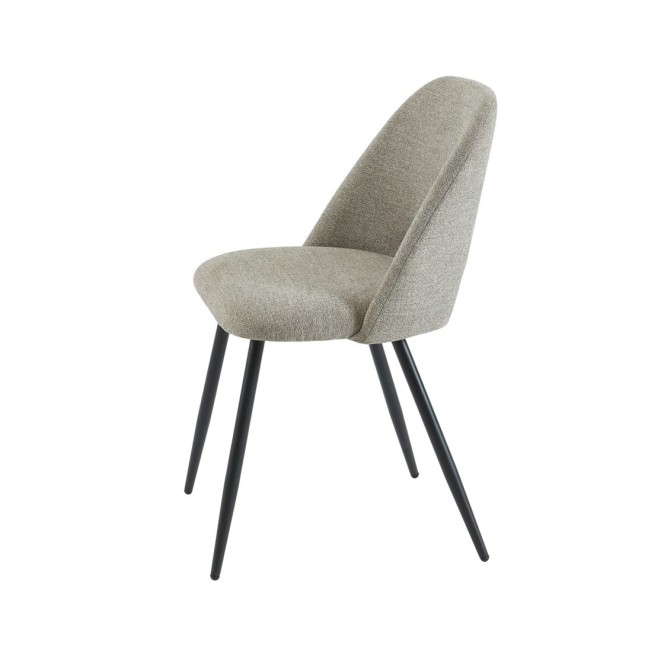 Set of 2 ELISABETH chairs gray fabric black metal legs Set of 2 ELISABETH chairs gray fabric black metal legs