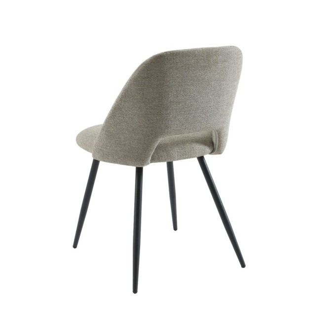 Set of 2 ELISABETH chairs gray fabric black metal legs Set of 2 ELISABETH chairs gray fabric black metal legs