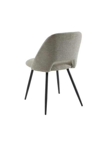 Set of 2 ELISABETH chairs gray fabric black metal legs