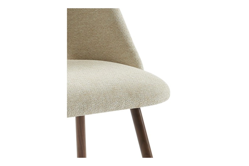 Set of 2 ELISABETH chairs beige fabric oak effect legs Set of 2 ELISABETH chairs beige fabric oak effect legs