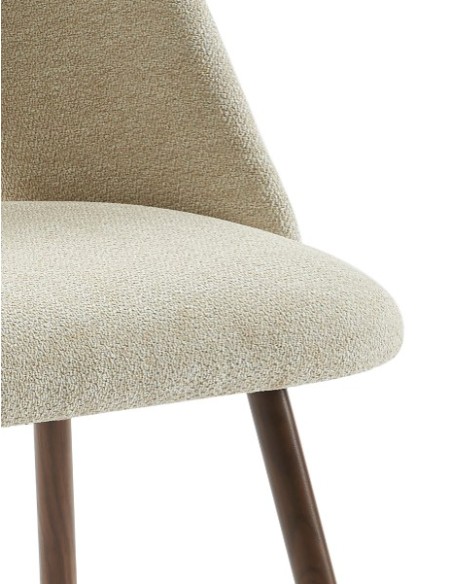 Set of 2 ELISABETH chairs beige fabric oak effect legs