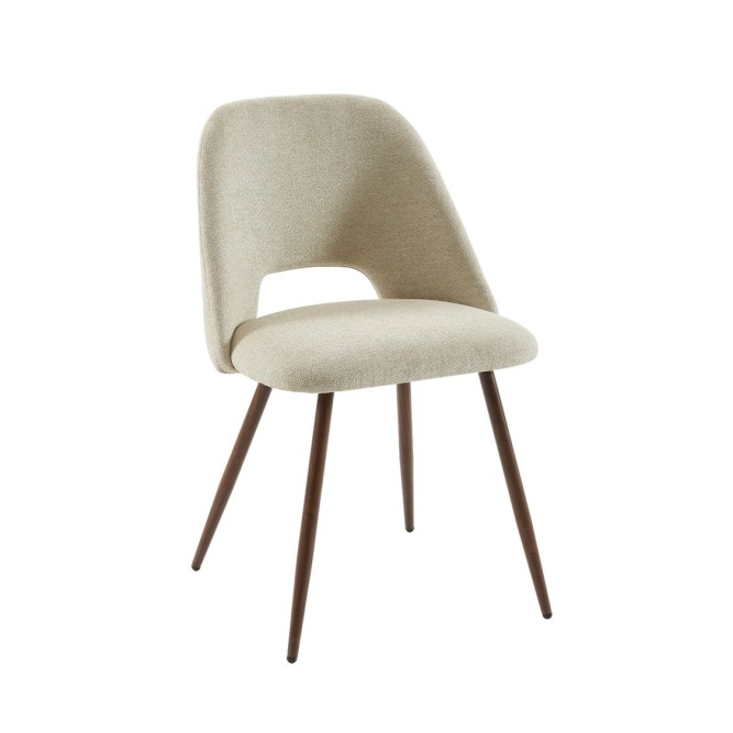 Set of 2 ELISABETH chairs beige fabric oak effect legs Set of 2 ELISABETH chairs beige fabric oak effect legs