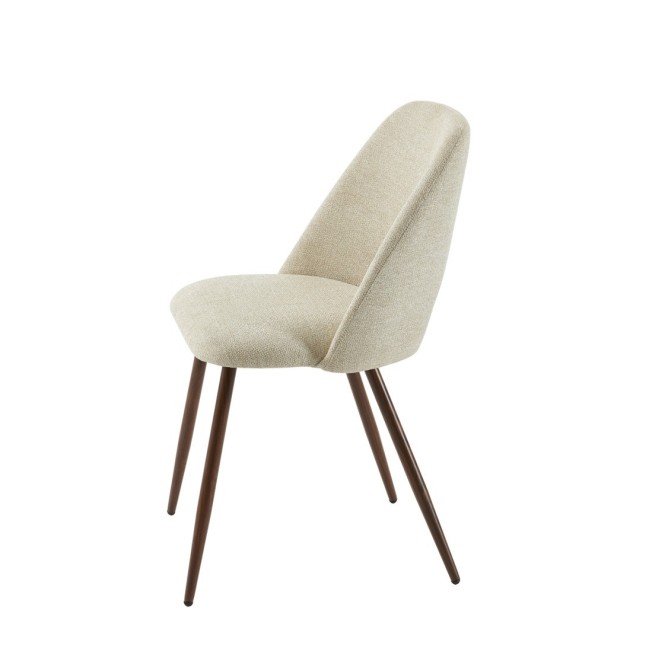 Set of 2 ELISABETH chairs beige fabric oak effect legs Set of 2 ELISABETH chairs beige fabric oak effect legs