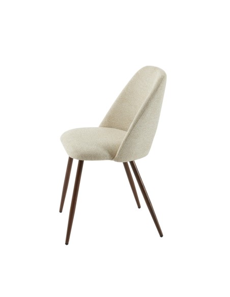 Set of 2 ELISABETH chairs beige fabric oak effect legs