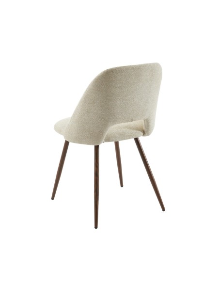 Set of 2 ELISABETH chairs beige fabric oak effect legs