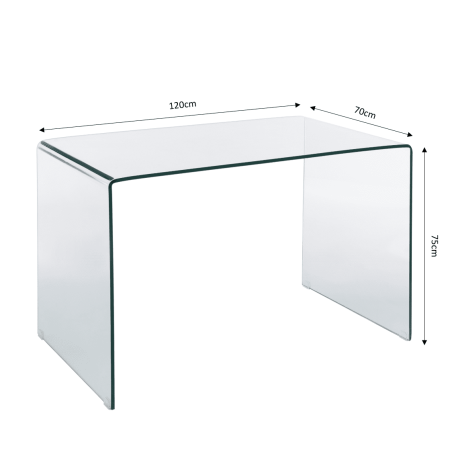 GINZA tempered glass transparent desk 47.24 inches