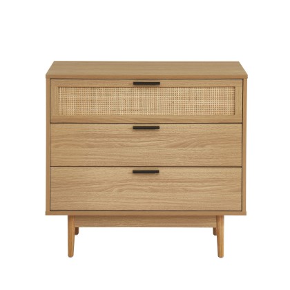 AMANA rattan cane 3-drawer chest 31.5 inches