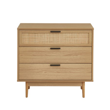 AMANA rattan cane 3-drawer chest 31.5 inches