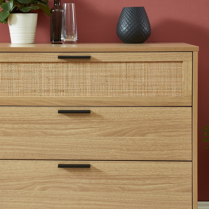 AMANA rattan cane 3-drawer chest 31.5 inches AMANA rattan cane 3-drawer chest 31.5 inches