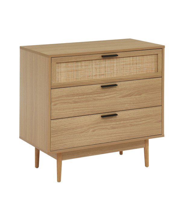 AMANA rattan cane 3-drawer chest 31.5 inches AMANA rattan cane 3-drawer chest 31.5 inches