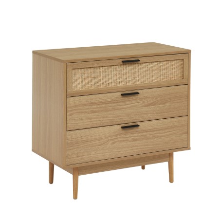 AMANA rattan cane 3-drawer chest 31.5 inches