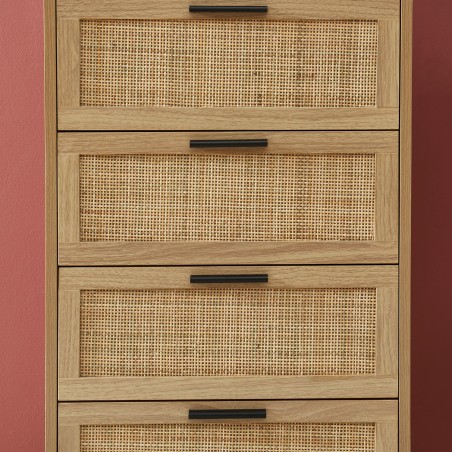 AMANA rattan cane 4-drawer chest 19.69 inches