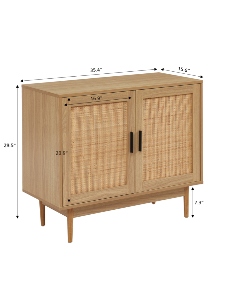 AMANA rattan cane 2-door buffet 35.43 inches