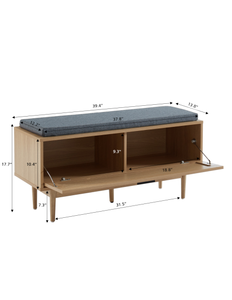 AMANA rattan cane shoe bench 39.37 inches