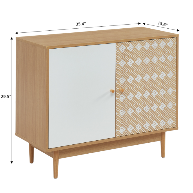 LEIKA white and oak effect sideboard...