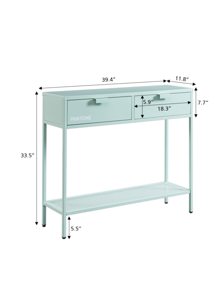 PANTONE console mint green metal 39.37 inches