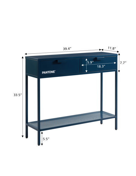 PANTONE console midnight blue metal 39.37 inches