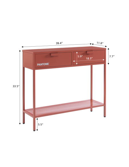 PANTONE console terracotta metal 39.37 inches