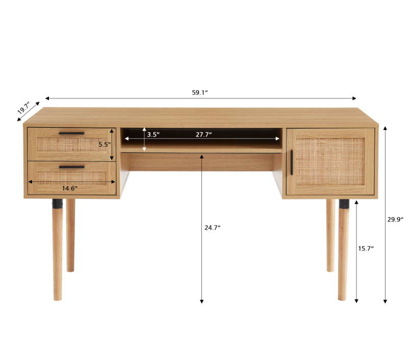 AMANA straight rattan cane desk... AMANA straight rattan cane desk...