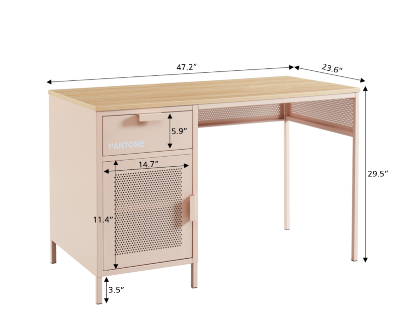 PANTONE metal blush pink desk 47.24... PANTONE metal blush pink desk 47.24...