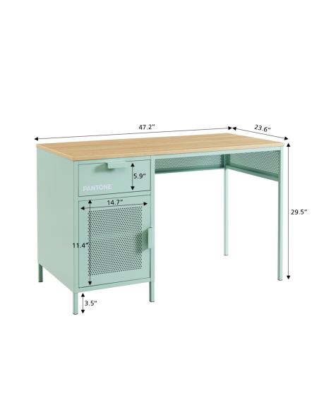 PANTONE desk mint green metal 47.24 inches