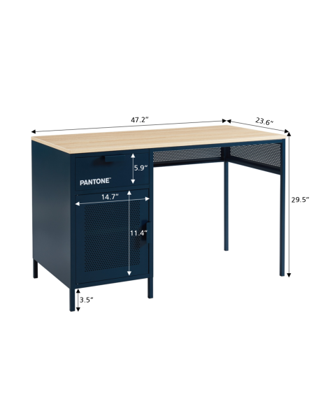 PANTONE metal night blue desk 47.24 inches