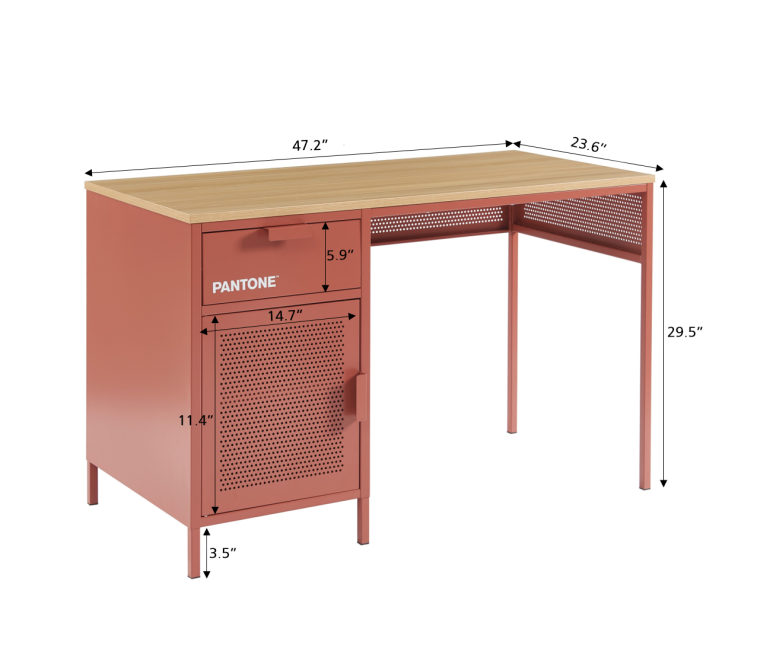 PANTONE terracotta metal desk 47.24... PANTONE terracotta metal desk 47.24...