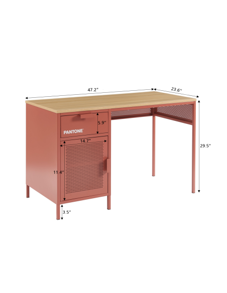 PANTONE terracotta metal desk 47.24 inches
