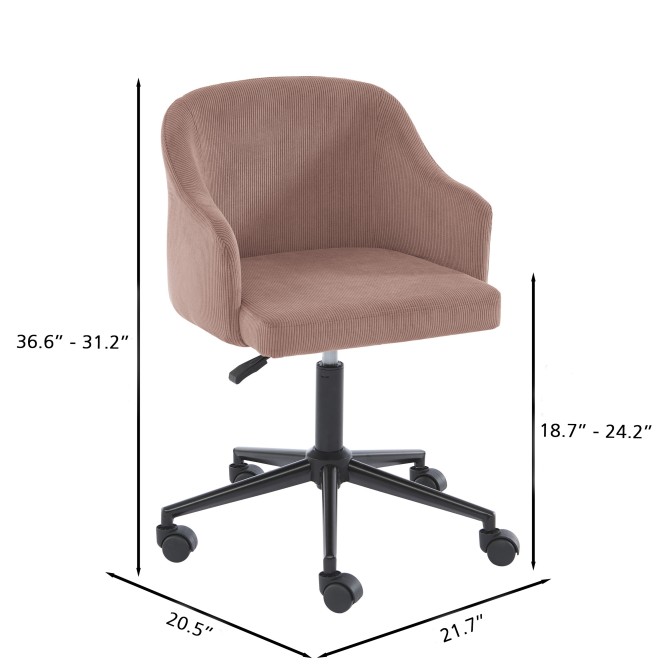 BARNABE office chair old rose ribbed... BARNABE office chair old rose ribbed...