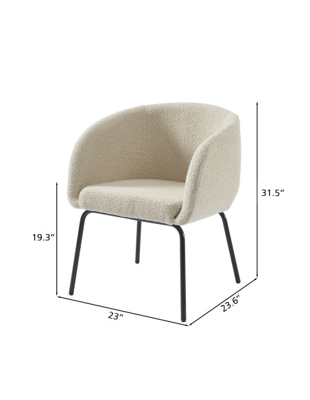 BELEM beige buckle fabric armchair