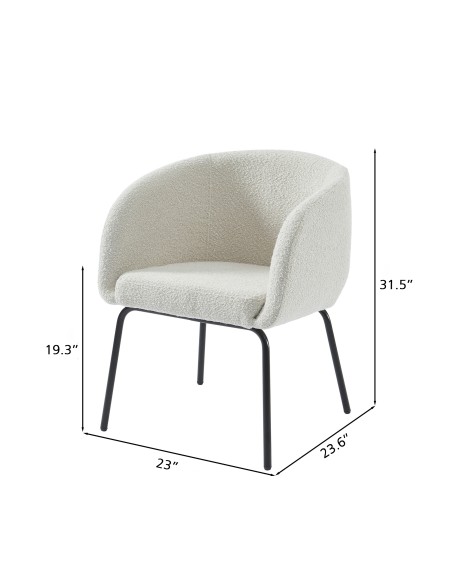 BELEM white buckle fabric armchair