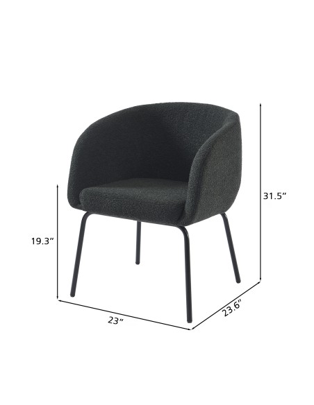 BELEM anthracite buckle fabric armchair