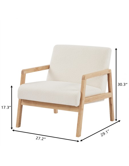 BONIFACIO armchair in white terry fabric