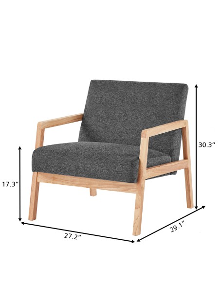 BONIFACIO armchair in anthracite gray fabric