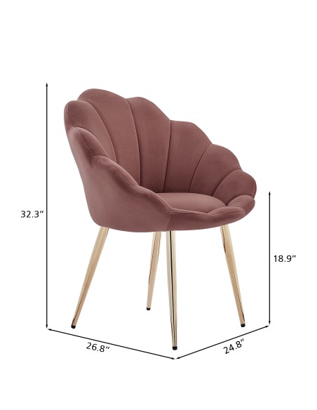 CORAIL pink velvet armchair with gold legs