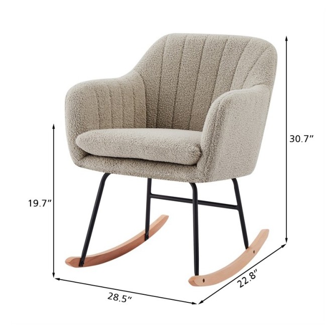 ELSA rocking chair beige buckle fabric ELSA rocking chair beige buckle fabric