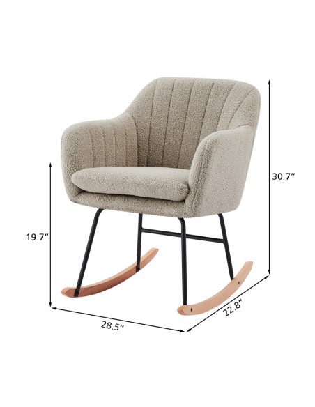 ELSA rocking chair beige buckle fabric