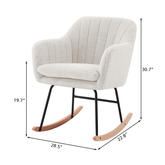 ELSA rocking chair white buckle fabric ELSA rocking chair white buckle fabric