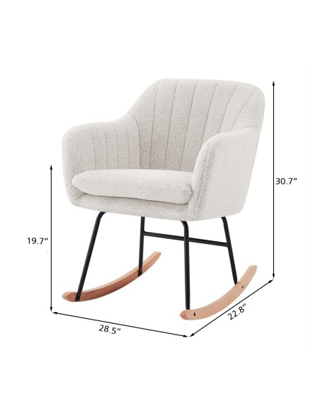 ELSA rocking chair white buckle fabric