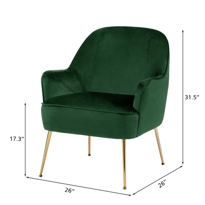 MARCELINO green velvet armchair with... MARCELINO green velvet armchair with...