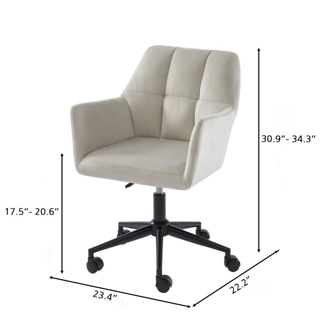 MONACO office chair pearl gray velvet... MONACO office chair pearl gray velvet...